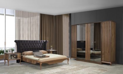 Natural Ceviz Yatak Odasi Takimi Letto Mobilya